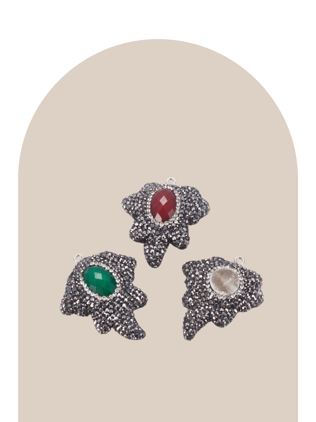 Black & Silver Rhinestone Charm