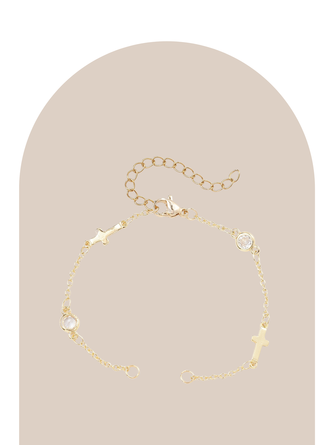 Gold Plated Cross Connector Bracelet