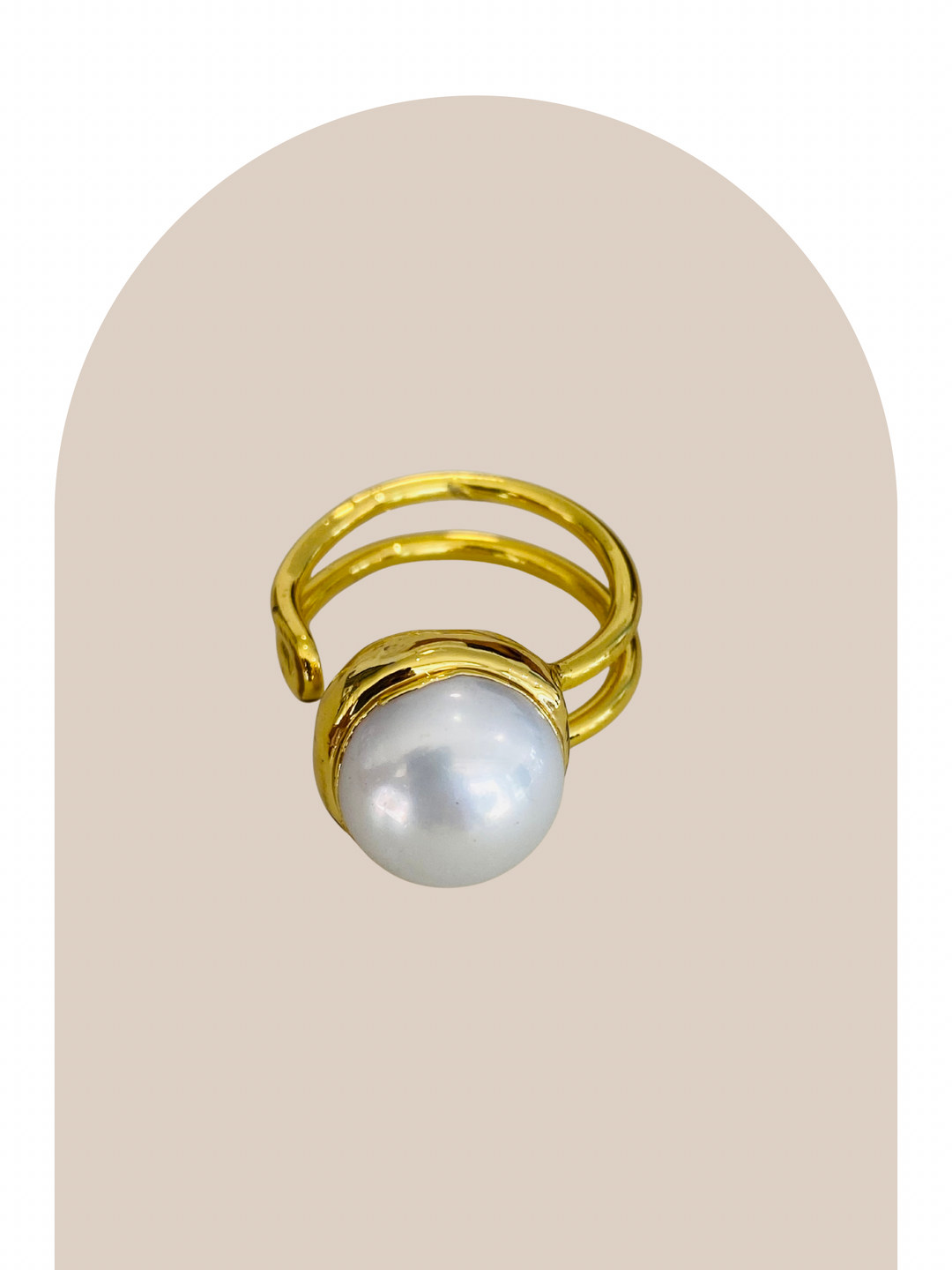 Gold Plated Pearl Ring