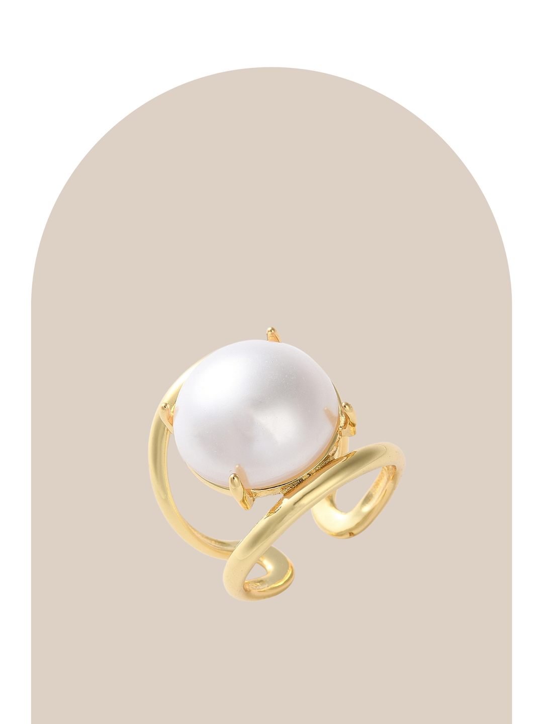 Gold Plated Pearl Ring