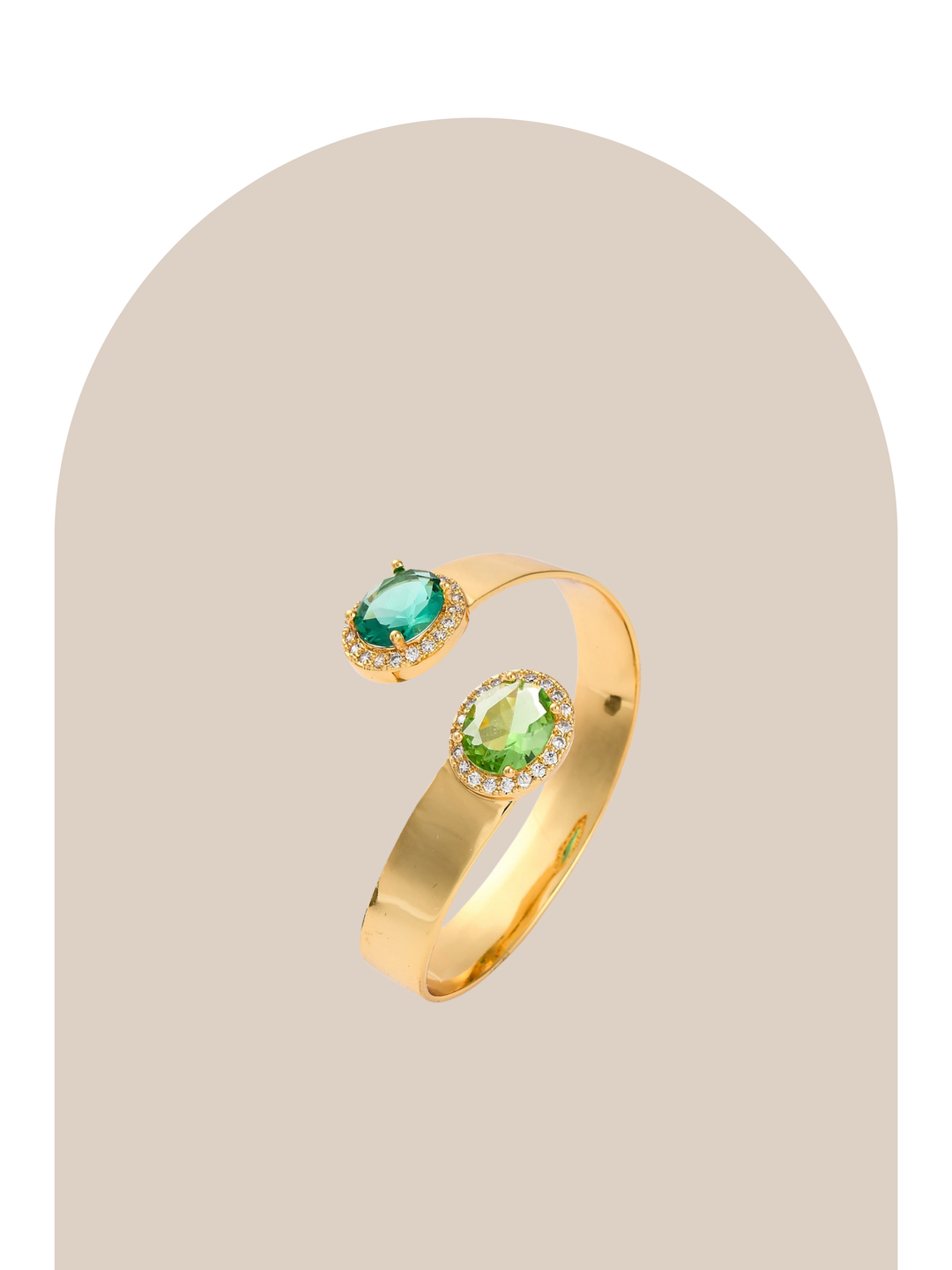 Gold Plated Emerald Bracelet