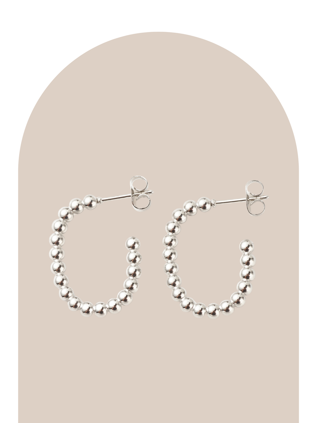 Stainless Steel Silver Beads Earrings