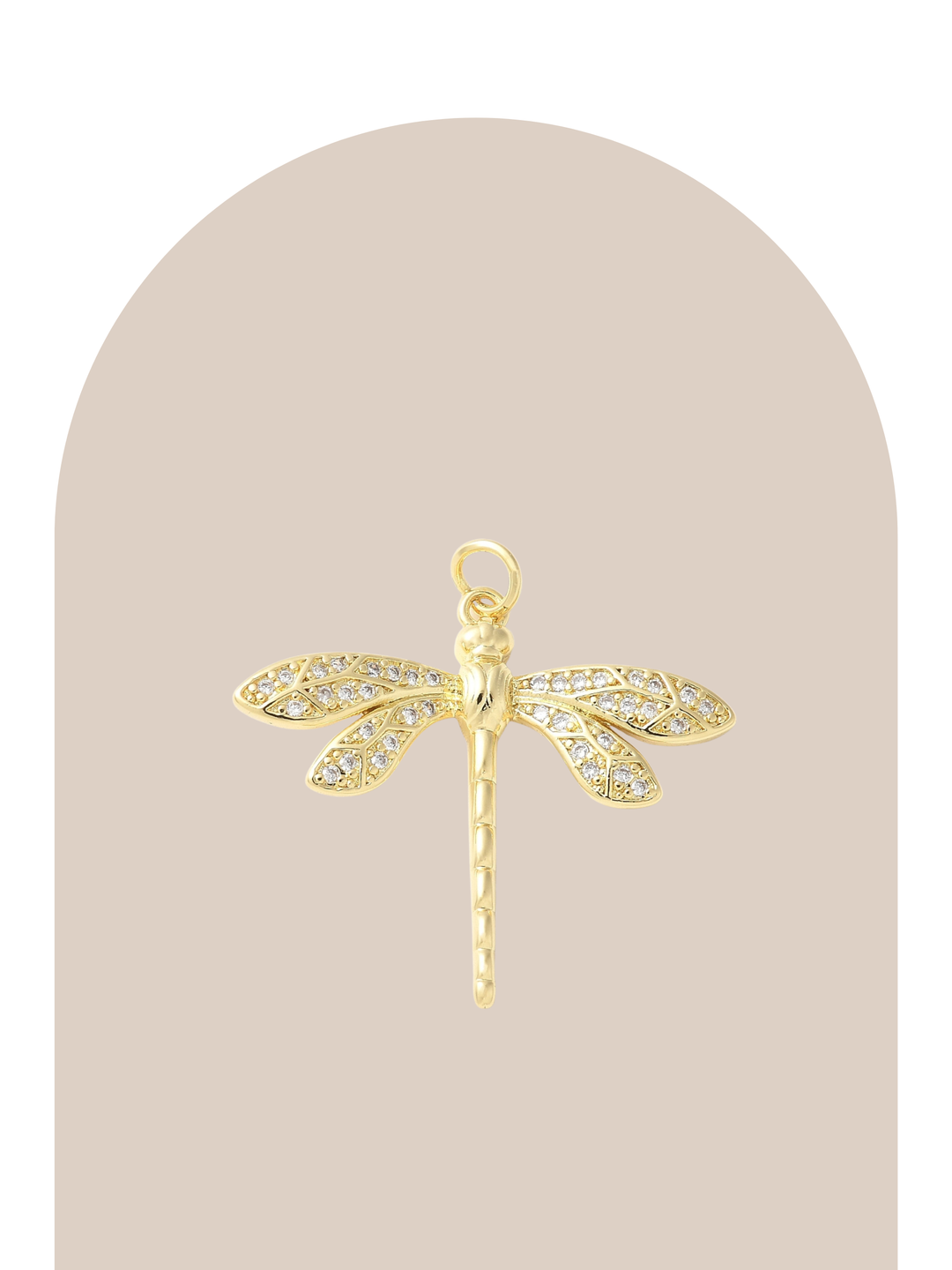 Gold Plated Big Dragonfly Charm