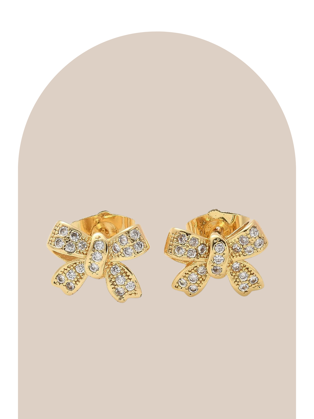 Gold Plated Elegant Bow Studs
