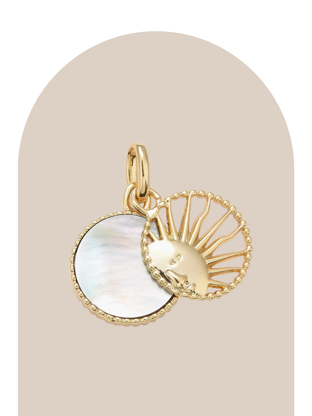 Gold Plated Madre Perla Sun Charm