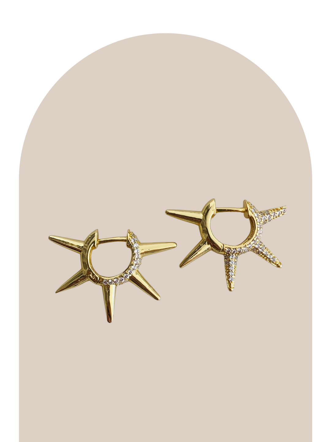 Gold Plated Spike Earrings