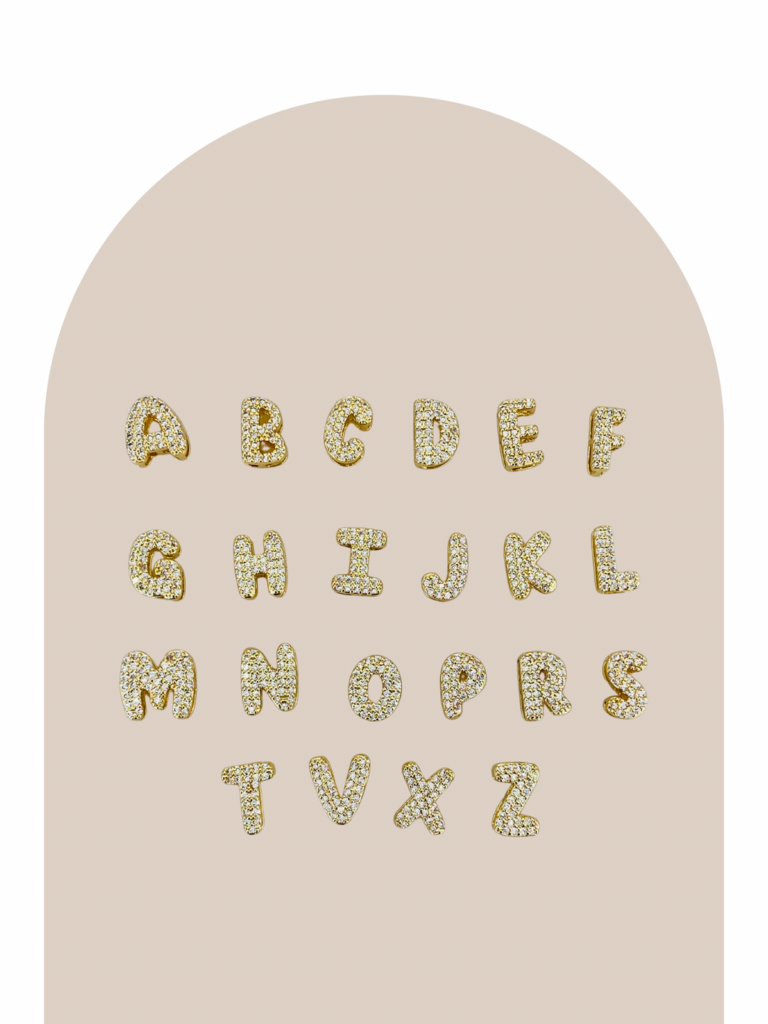 Rhinestone Initial Charm