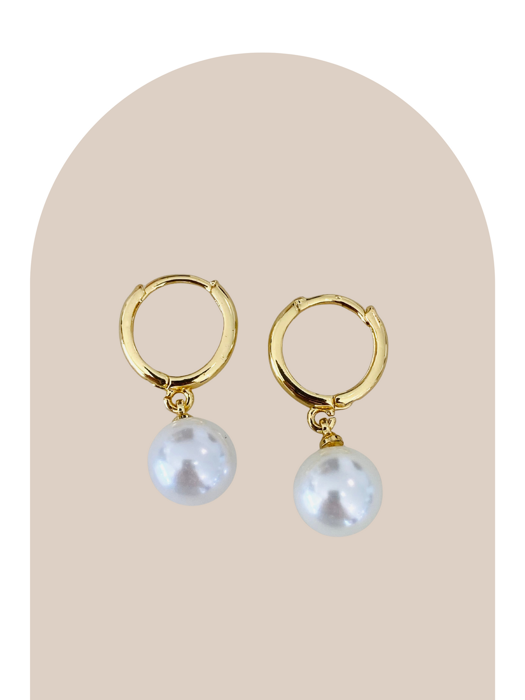 Gold Plated Pearl Huggies