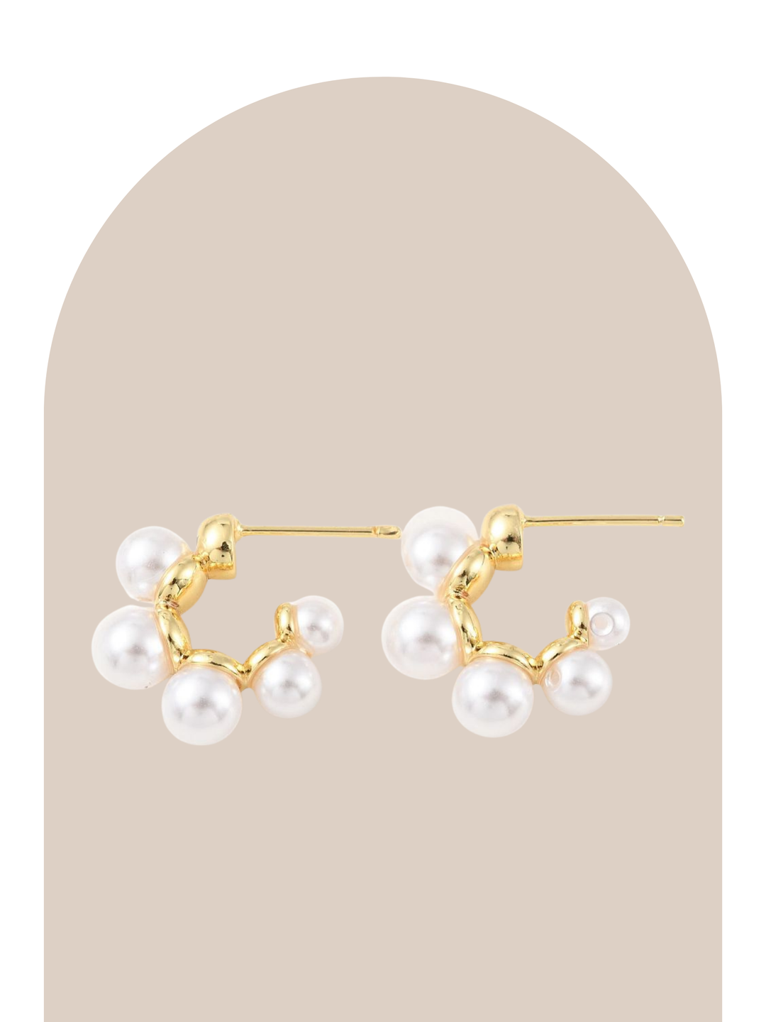 Gold Plated Mini Pearl Hoops