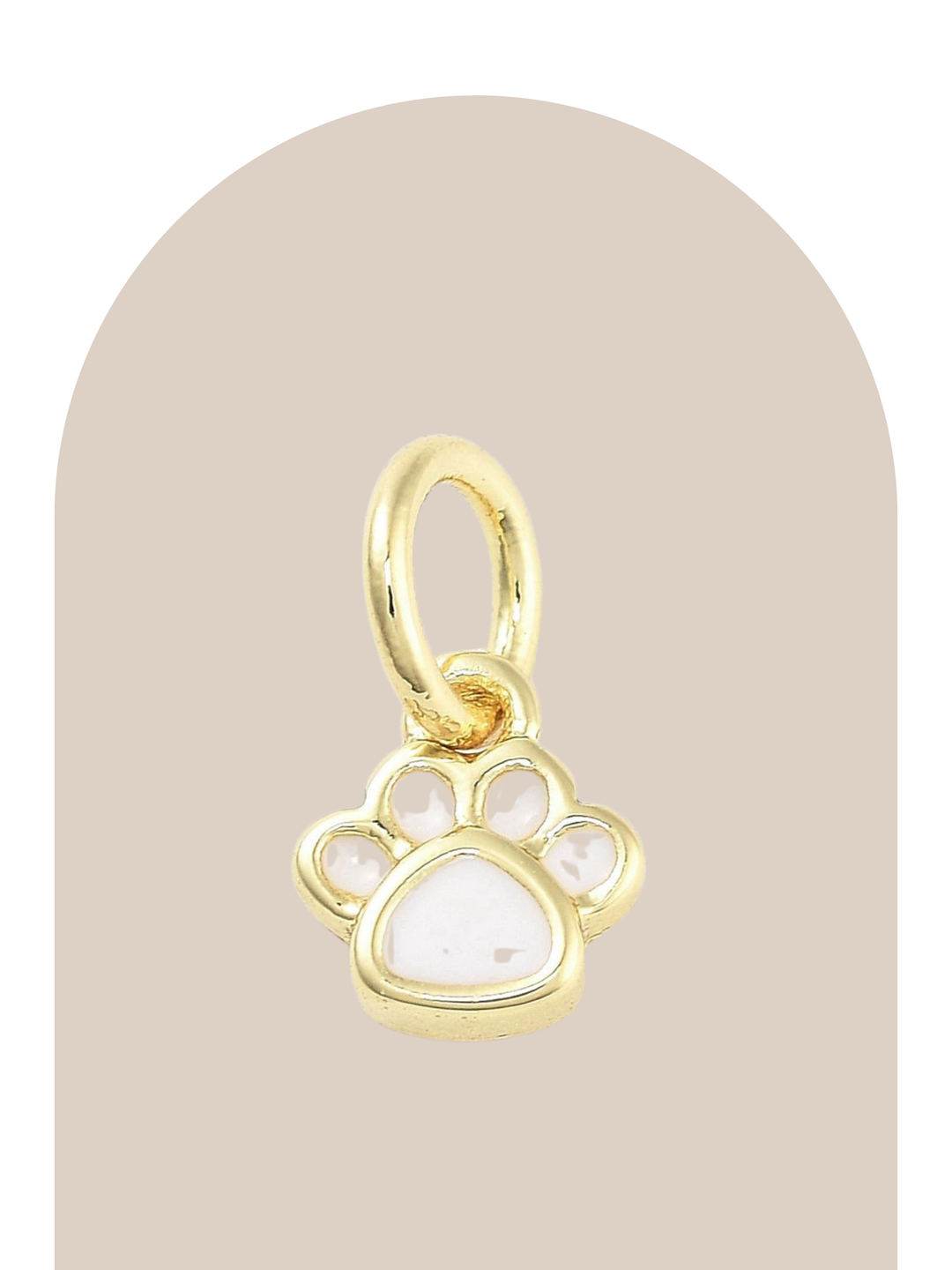 Gold Plated Mini White Paw