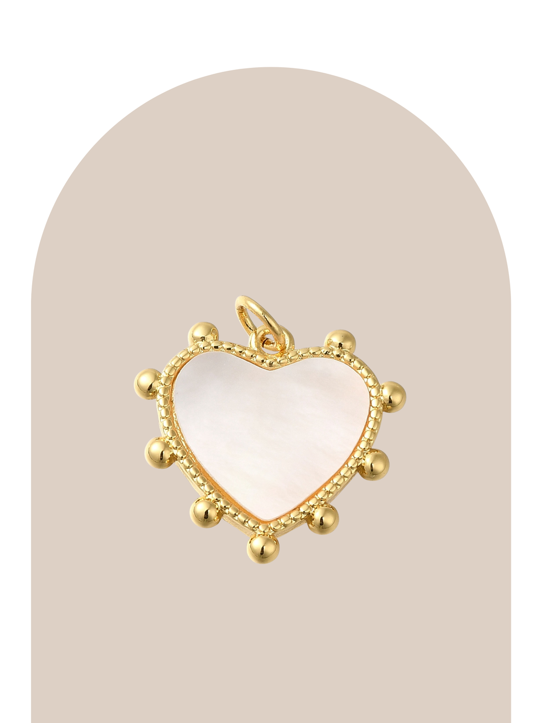 Gold Plated Madre Perla Heart Charm