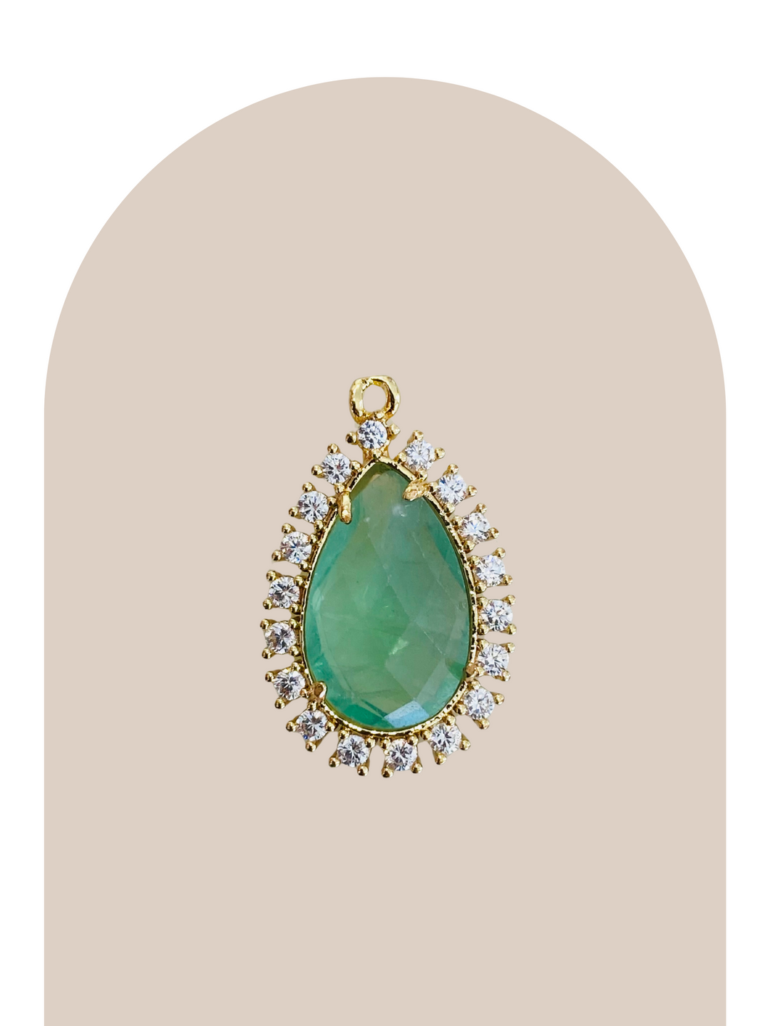 Gold Plated Fluorite Teardrop Charm