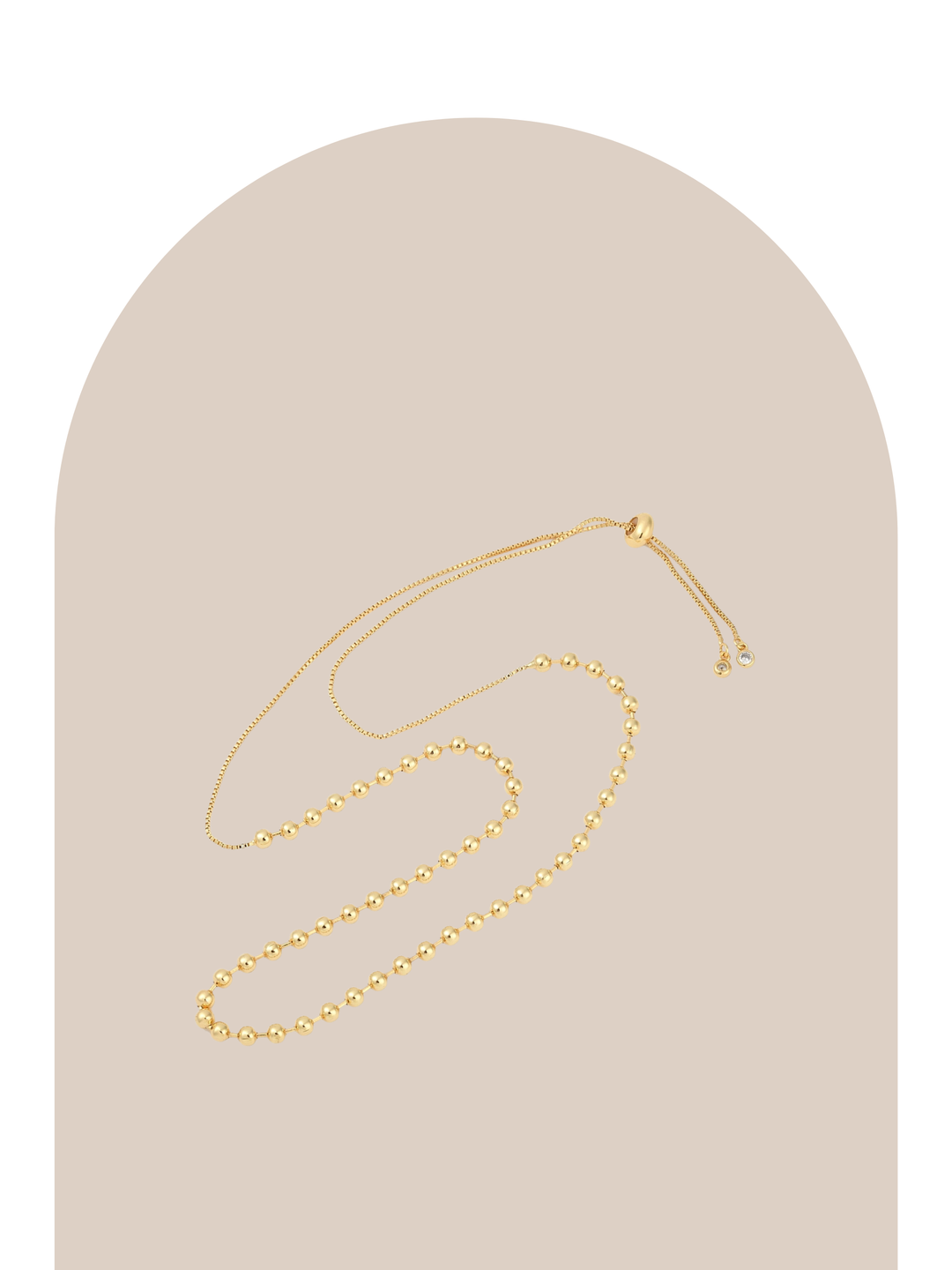 Gold Plated Ajustable Ball Necklace