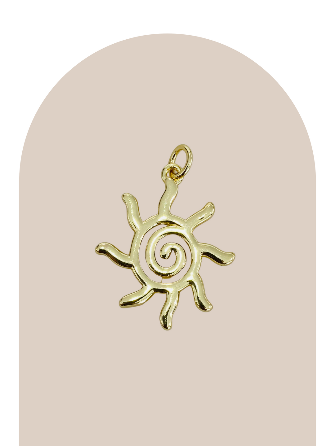 Gold Plated Spiral Sun Charm