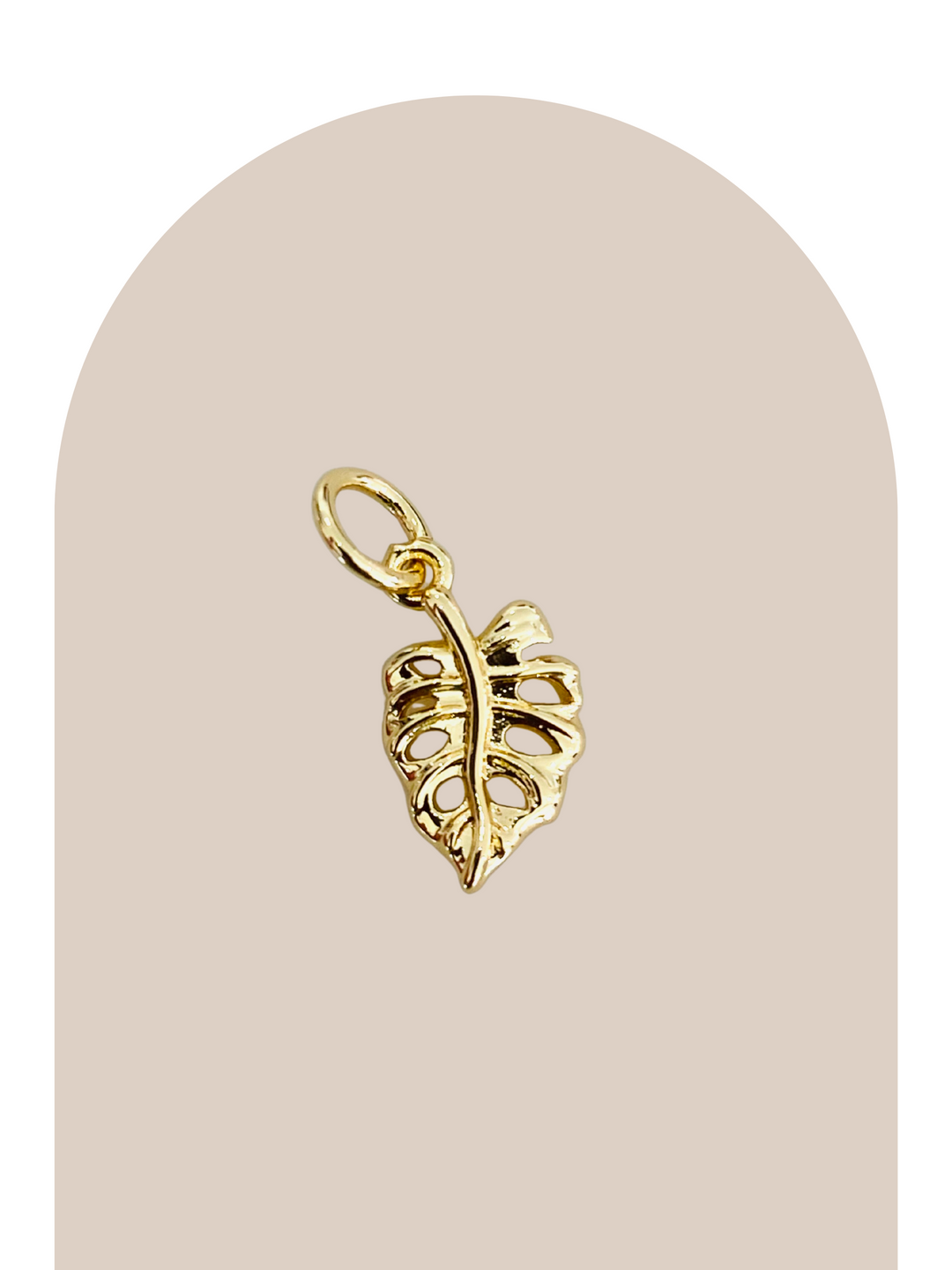 Gold Plated Mini Monstera Charm
