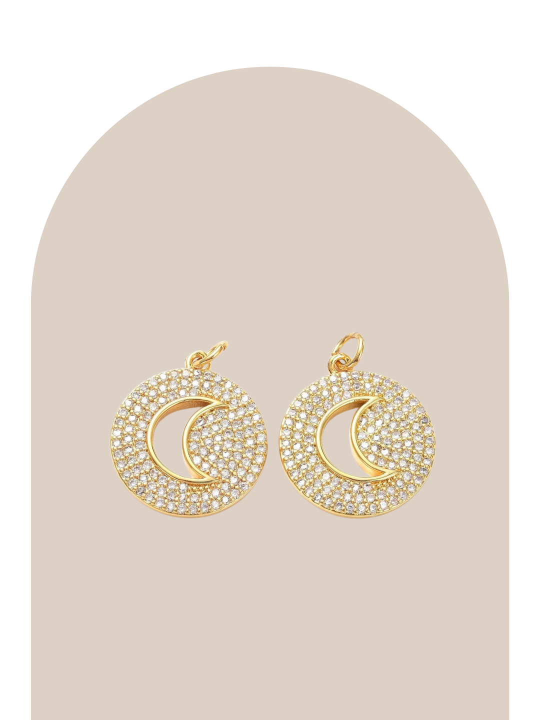 Rhinestone Moon Charm