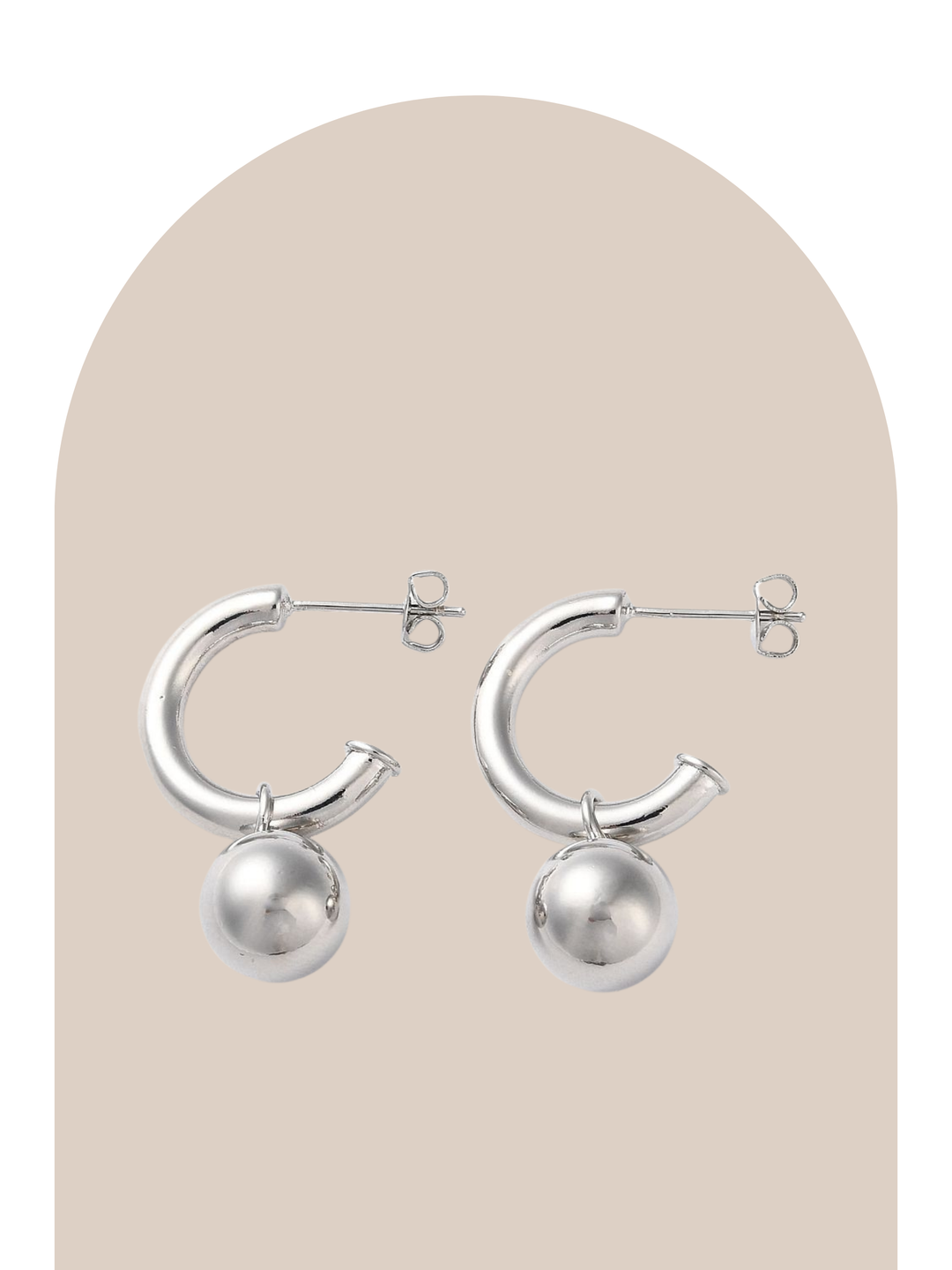 Silver Coral Mini Hoops