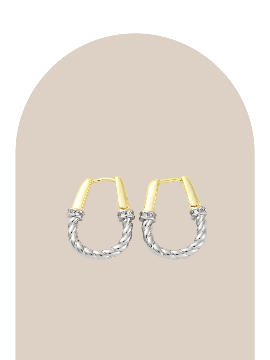 Gold Plated Two Tones Earrings