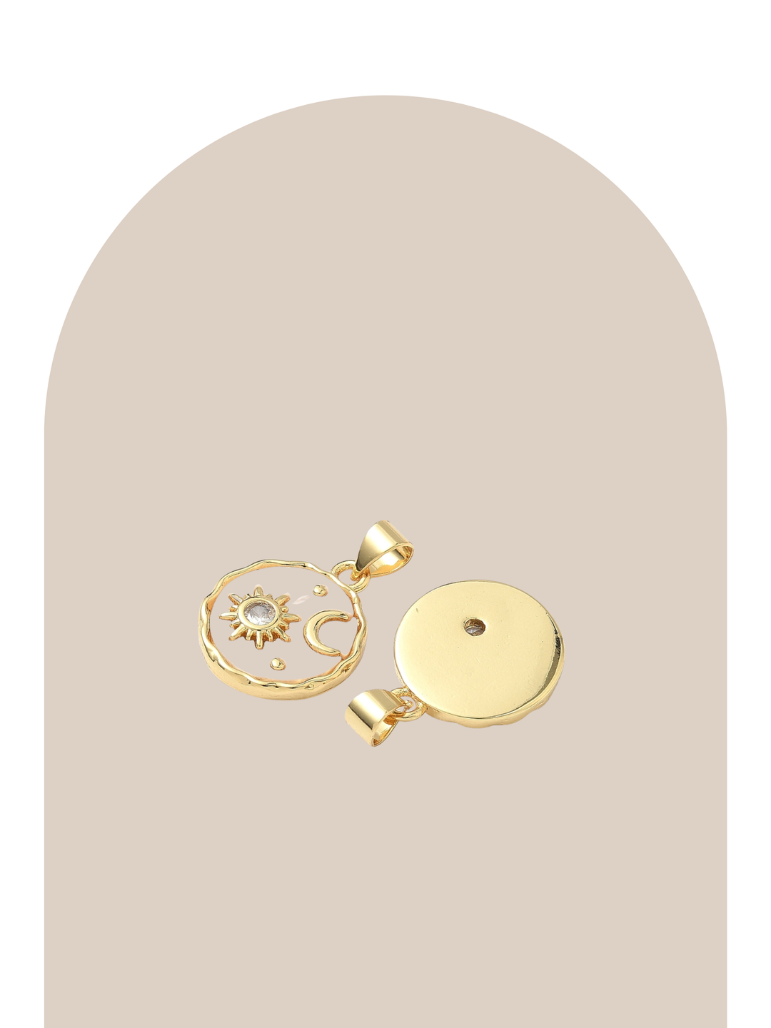 Gold Plated Moon & Sun Charm