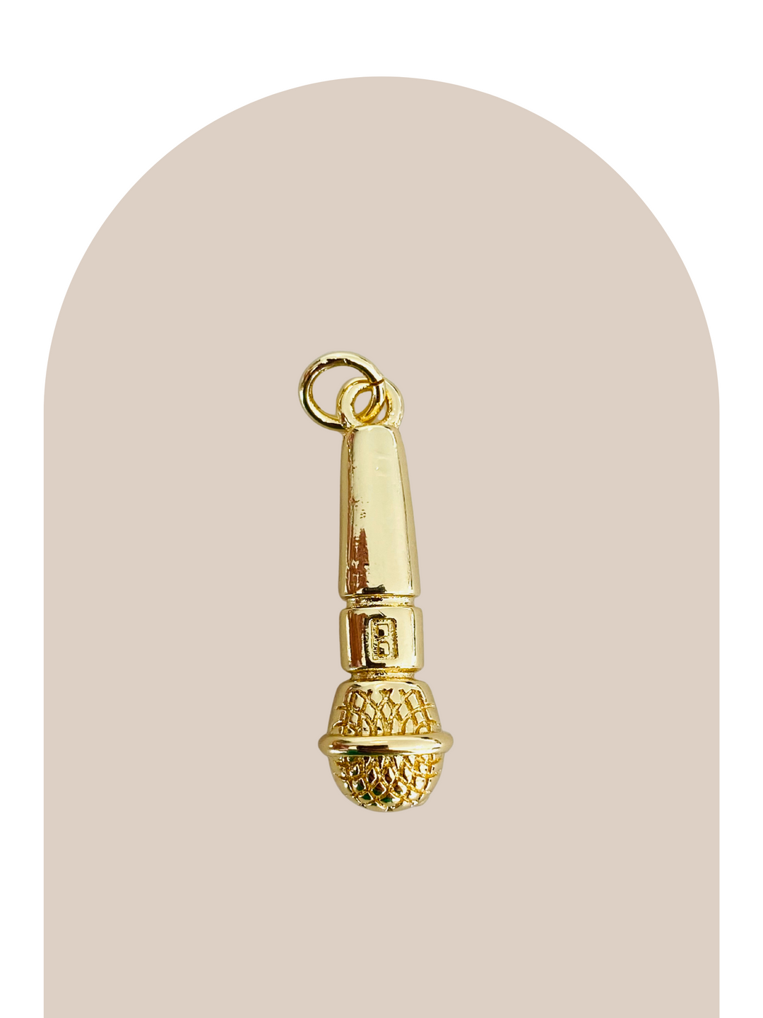 Gold Plated Microphone Charm