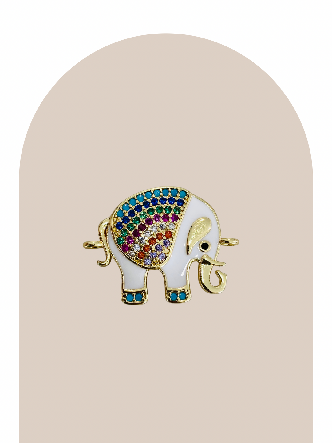 Gold Plated Elephant Connector Charm