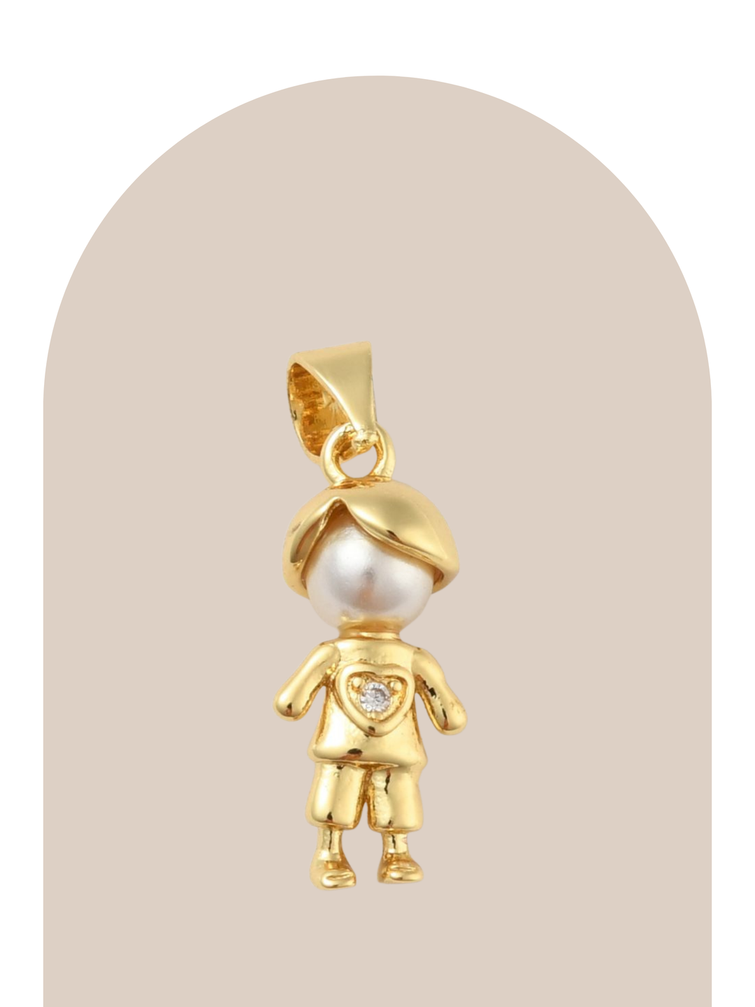Gold Plated Pearl Boy Charm