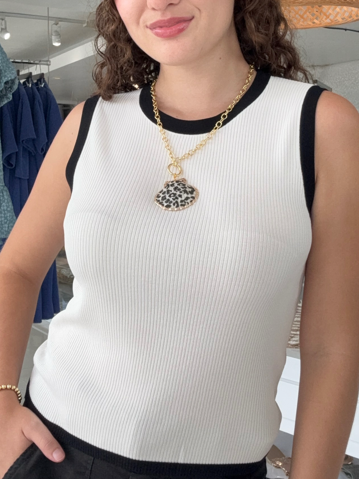 Ivory & Black Tank Top