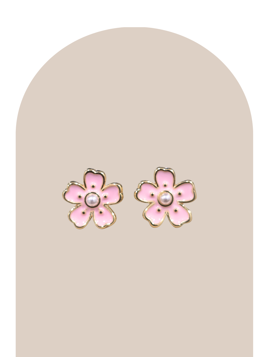Pink Flower Studs