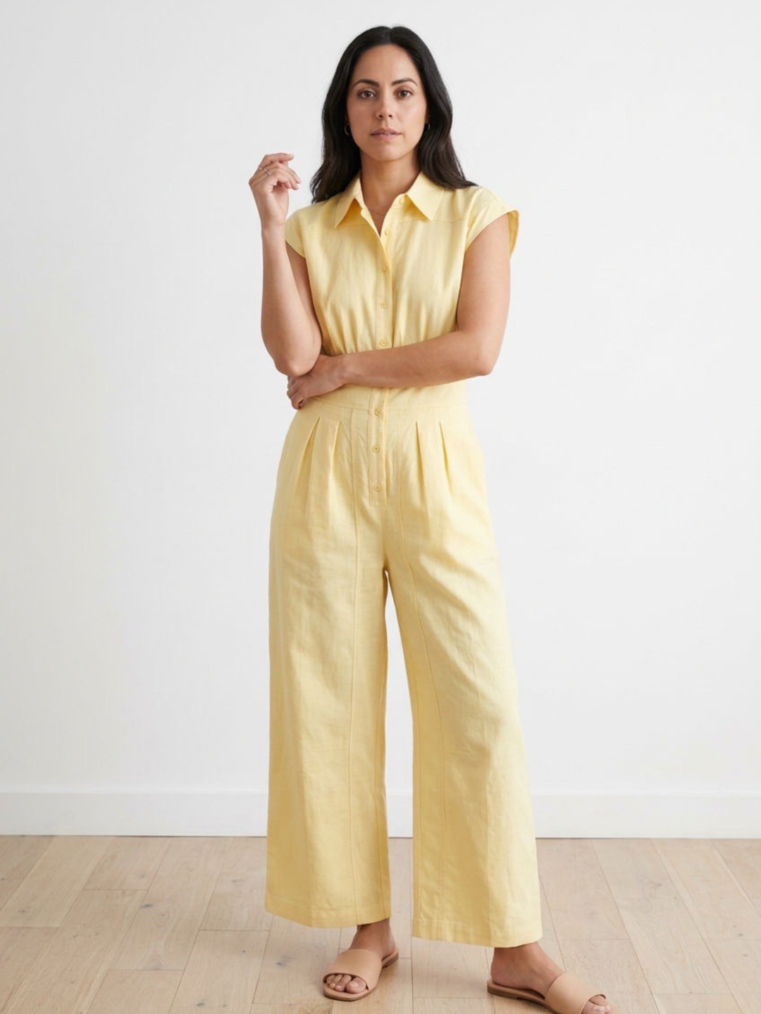 Butter Yellow Barrel Style Jumpsuit