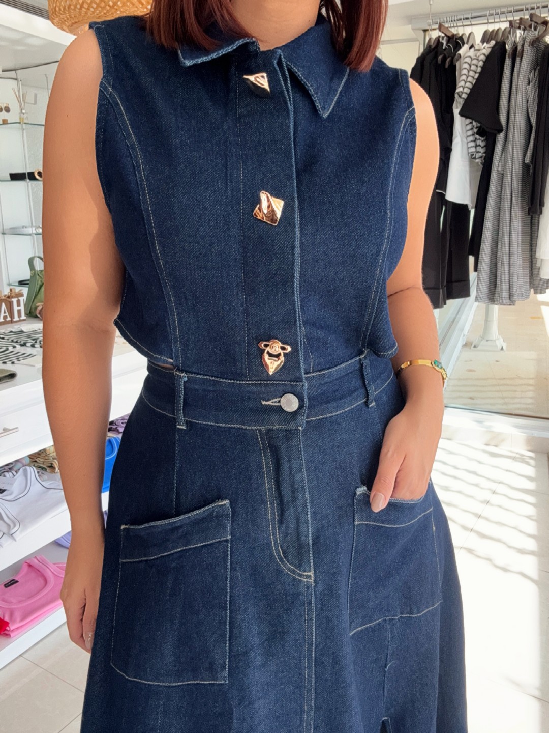 Dark Denim Midi Dress