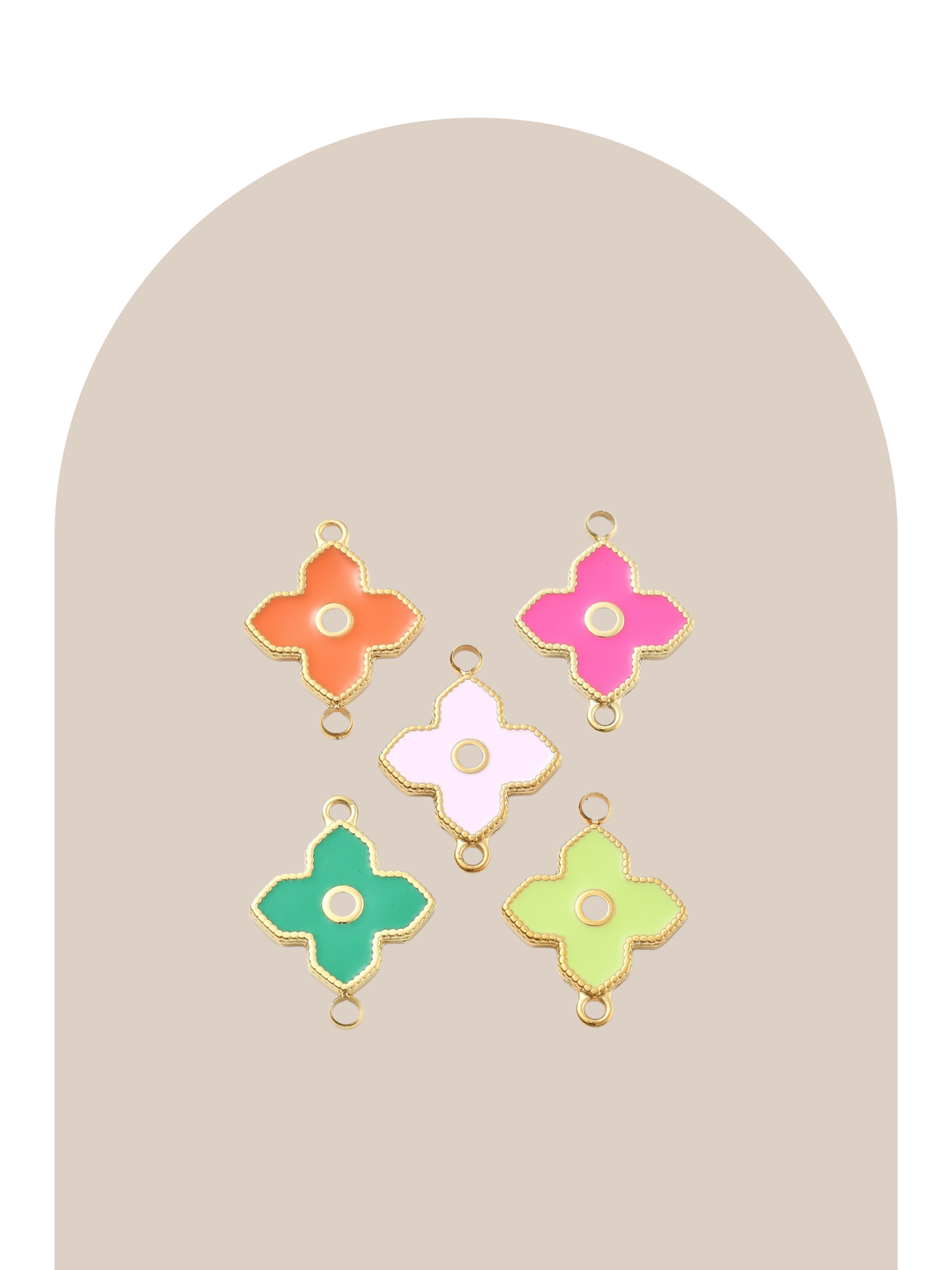 Stainless Steel Flower Connector Charm