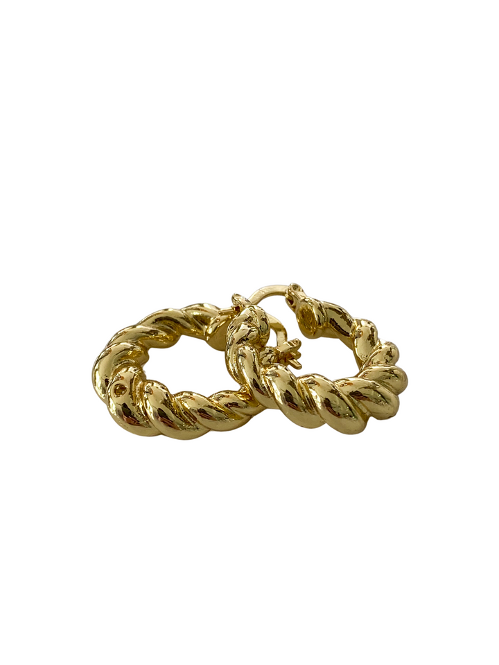 Gold Plated Twist Hoops