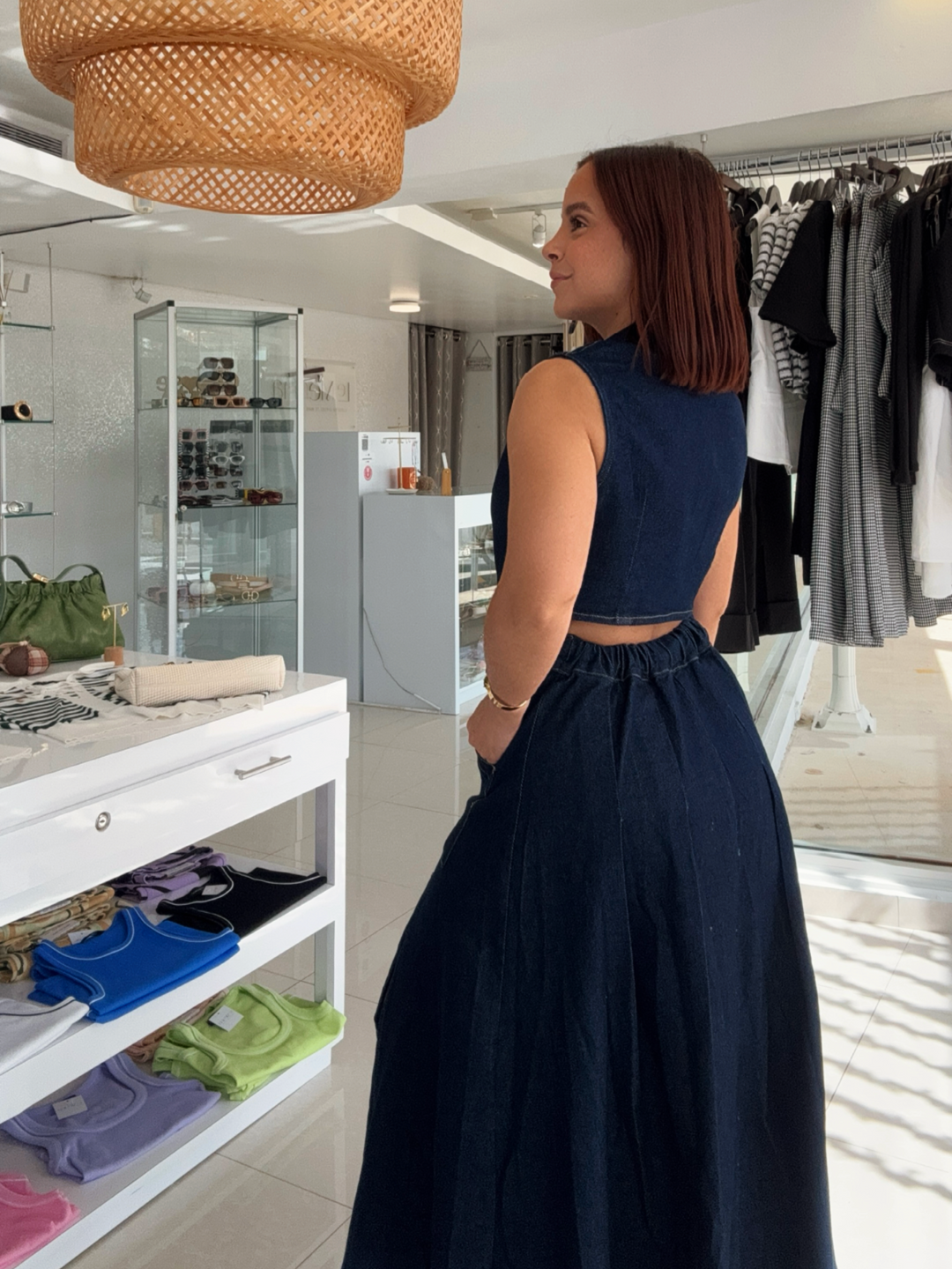 Dark Denim Midi Dress