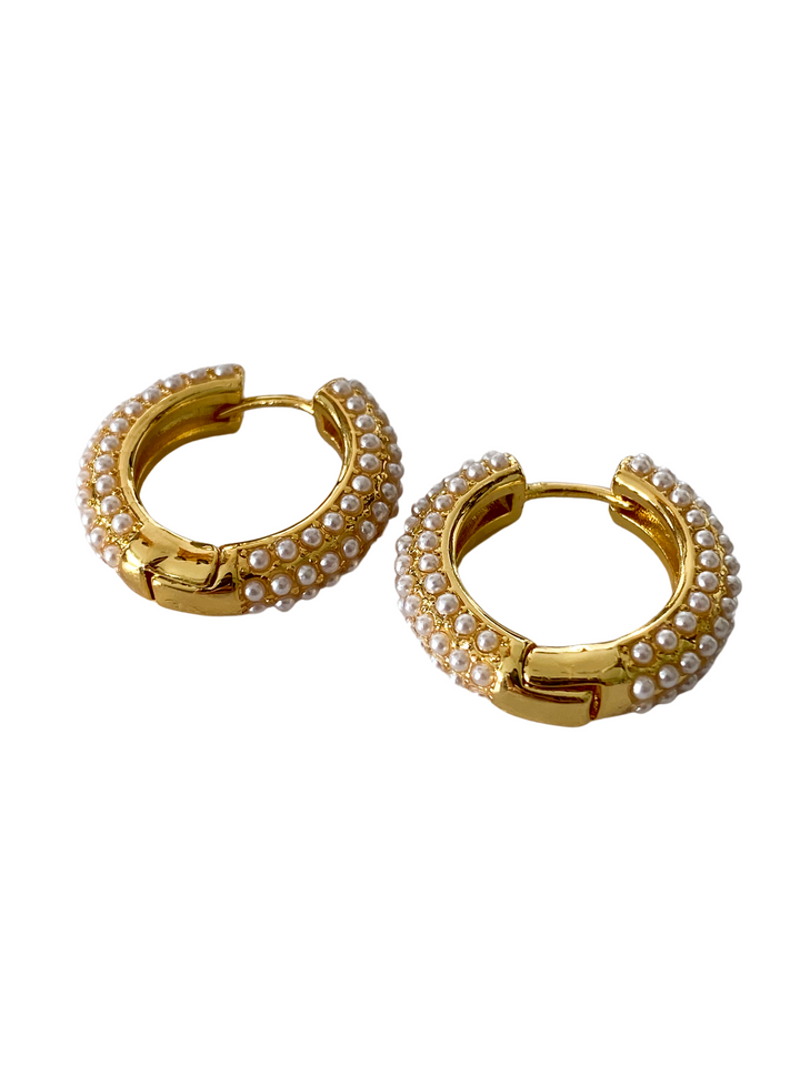 Gold Plated Multi Pearl Earrings