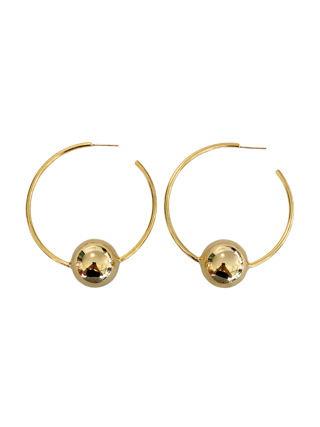 Brass Big Ball Hoops Earrings