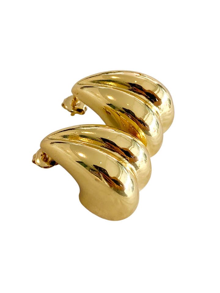 18K Gold Plated Teardrop Chunky Earrings