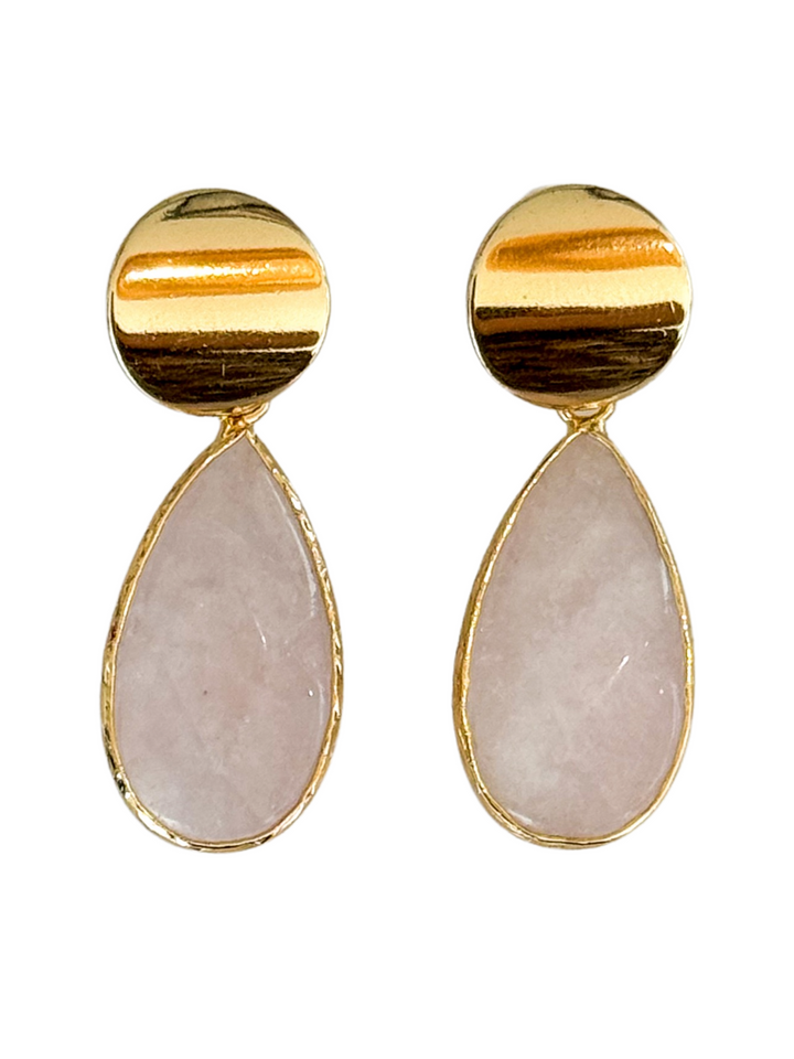 Rose Quartz Teardrop Earrings