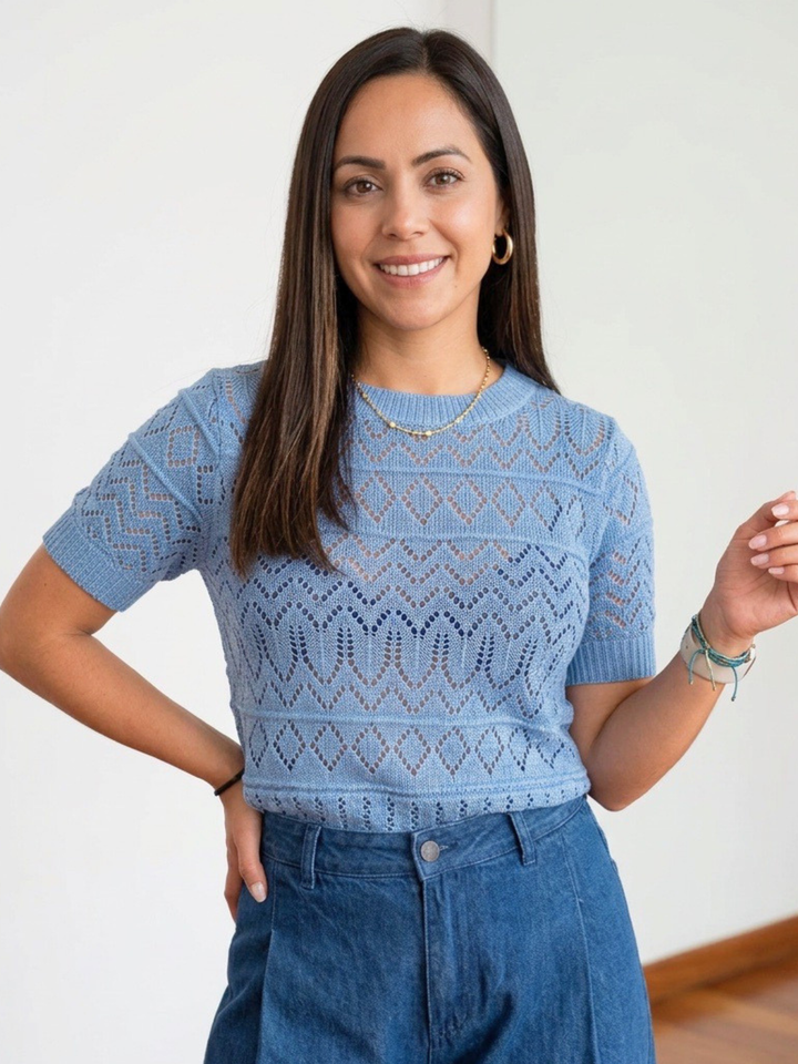 Crochet Blue Top