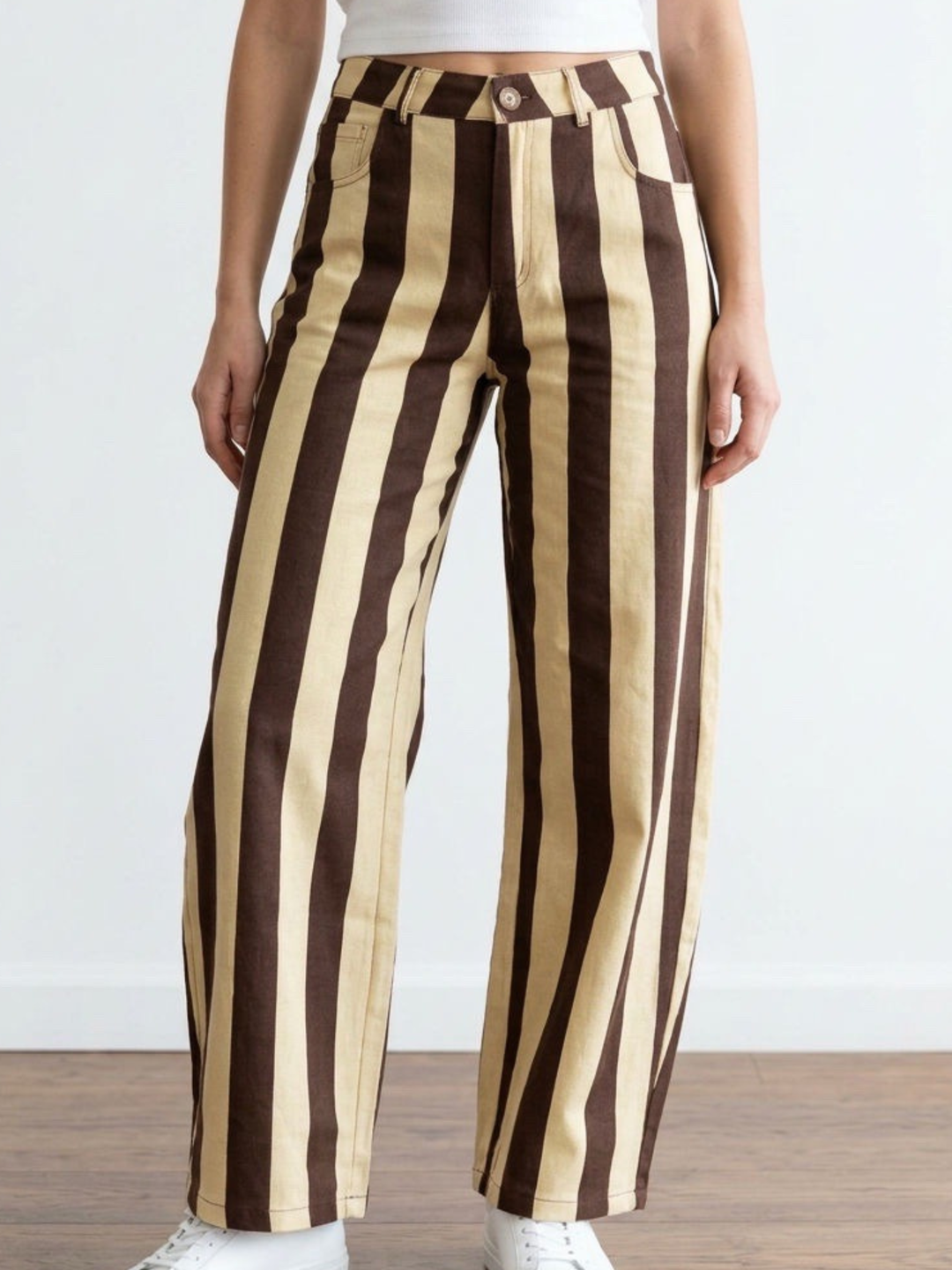 Italy Yellow & Brown Stripe Linen Pant