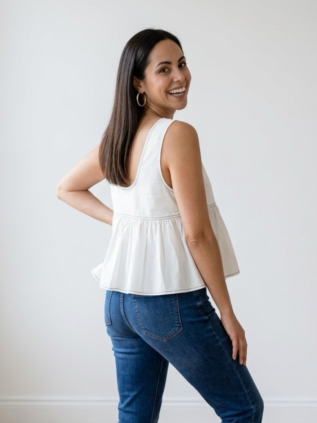 Ruffle White Top