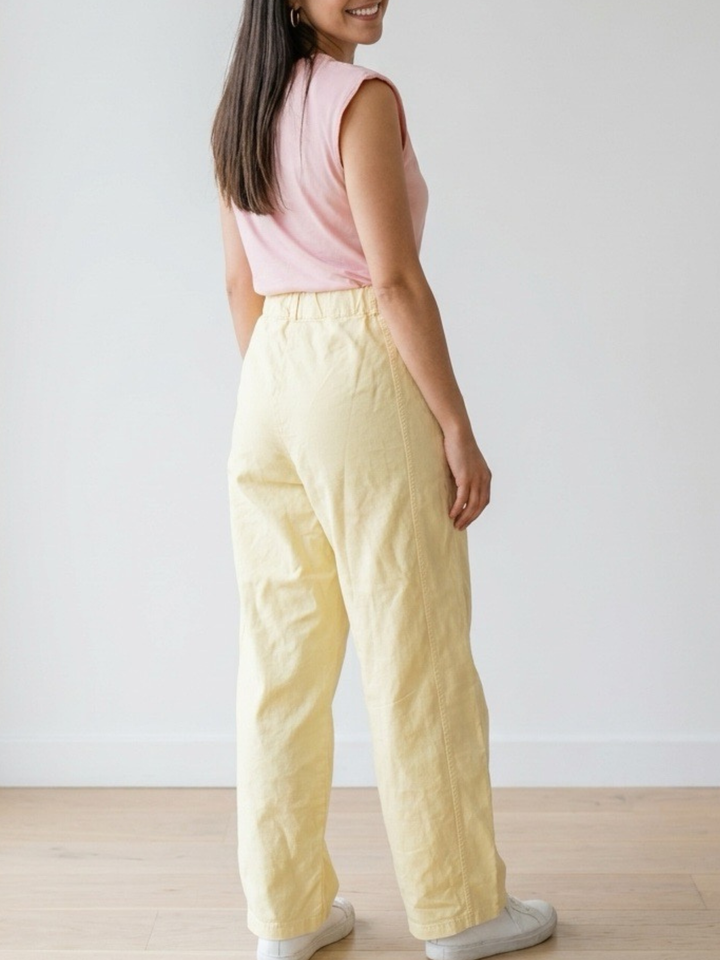 Italy Studs Yellow Barrel Pant