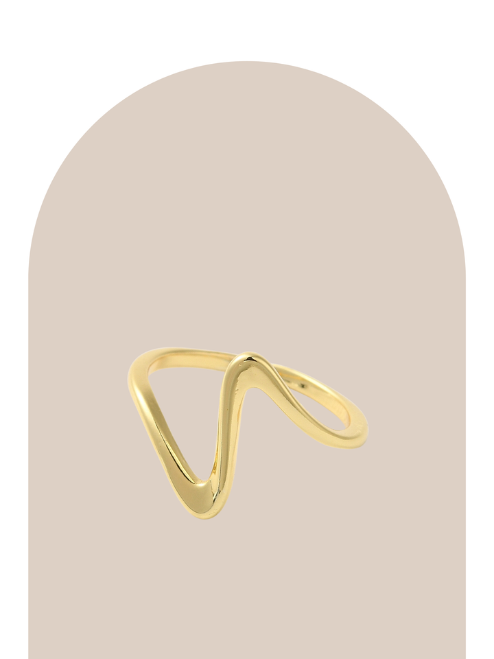 Gold Plated Waves Ring