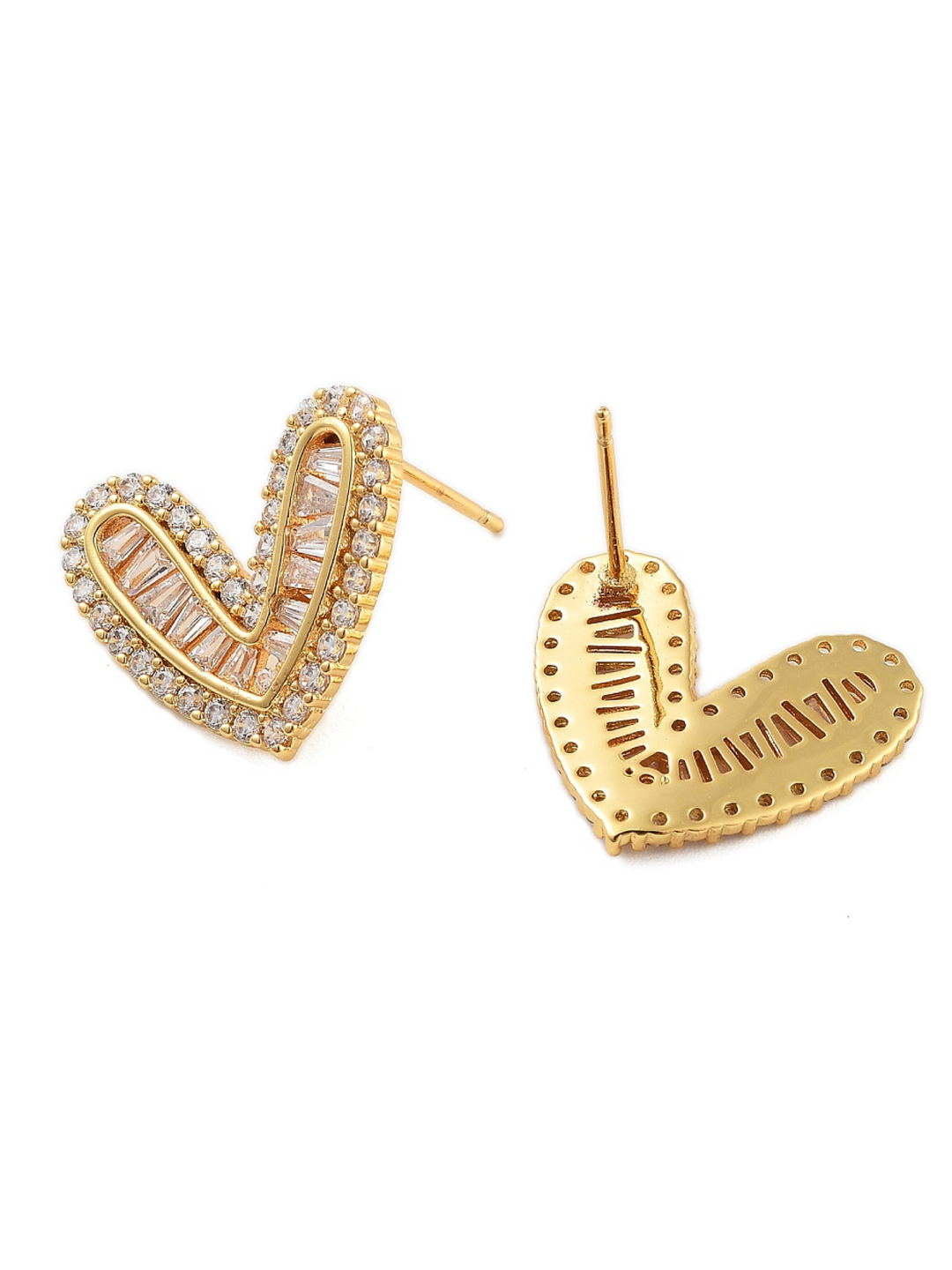 18K Gold Plated Heart Studs