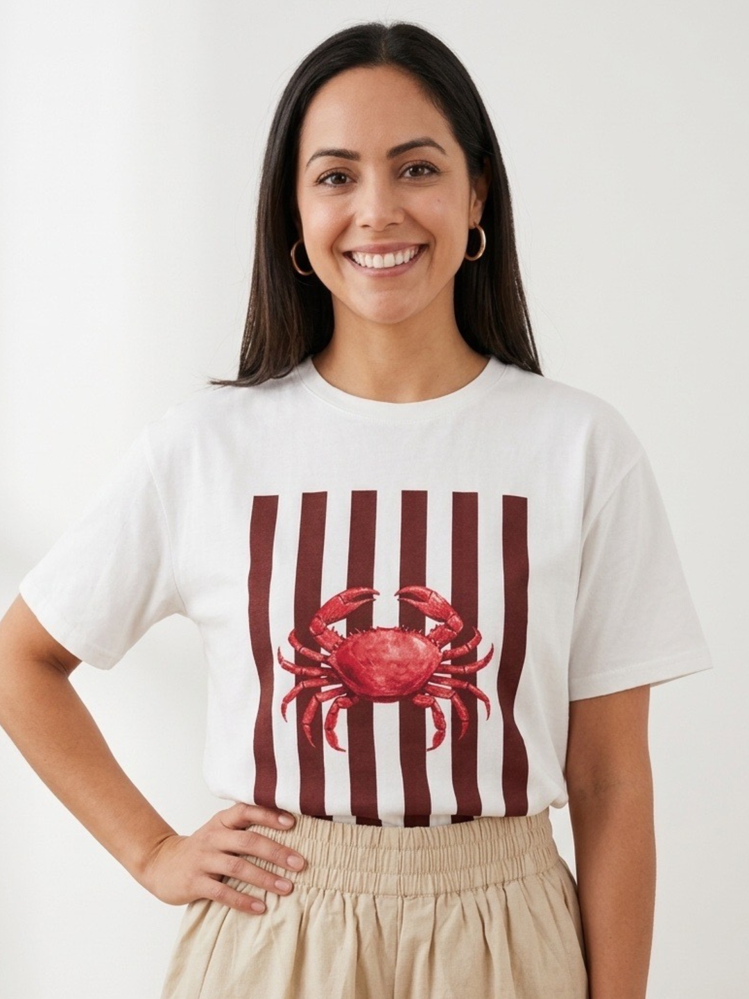 Italy Crab Brown Stripe Shirt