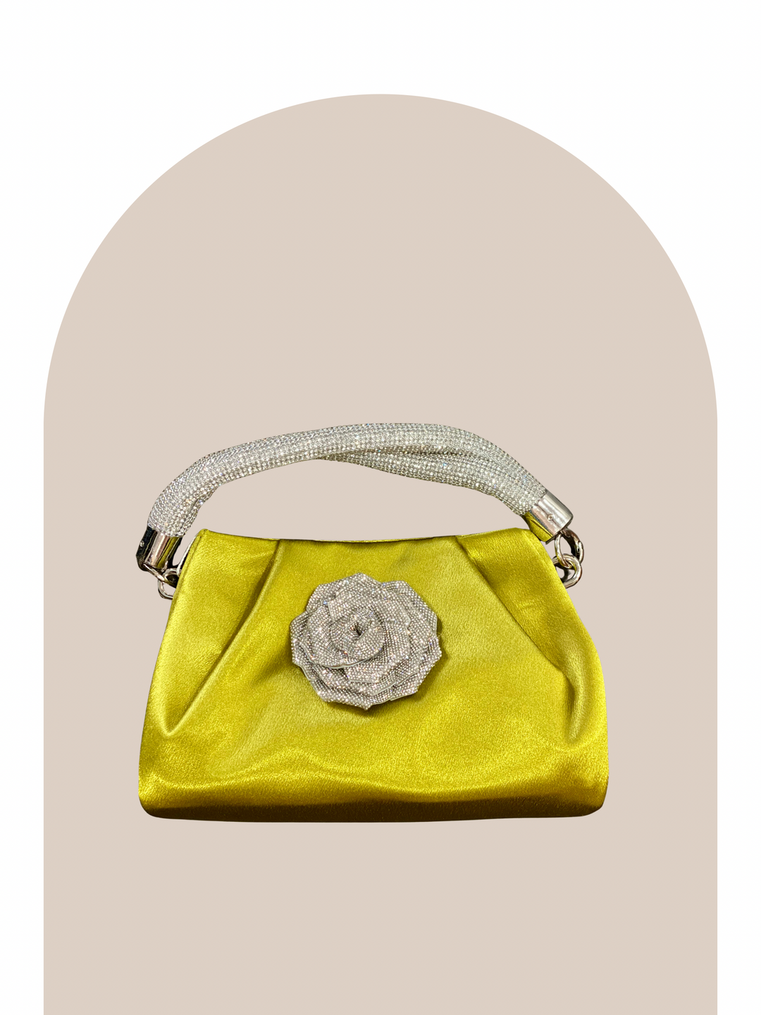 Satin Crystal Rose Handbag