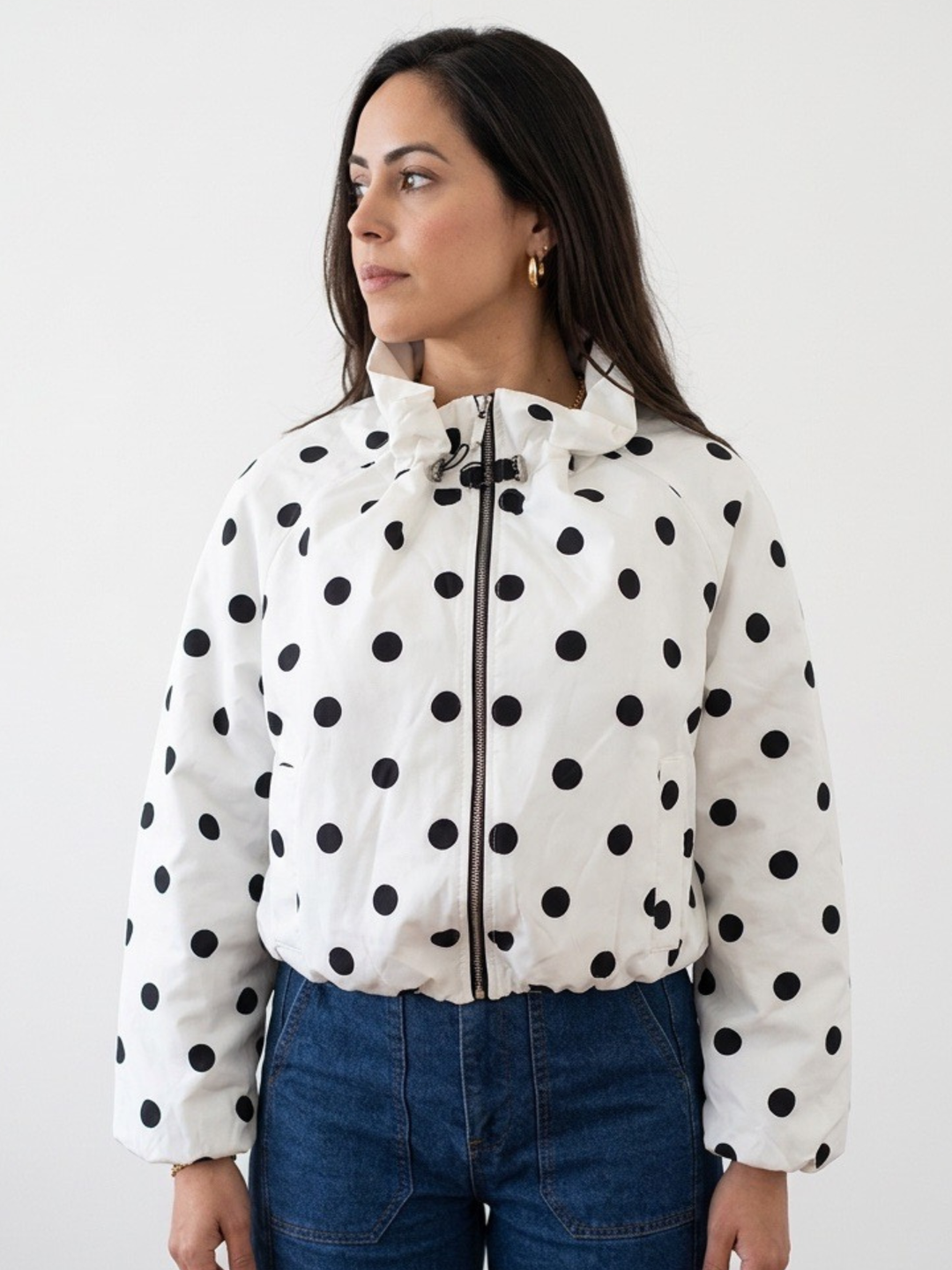Italy White Polka Dots Jacket