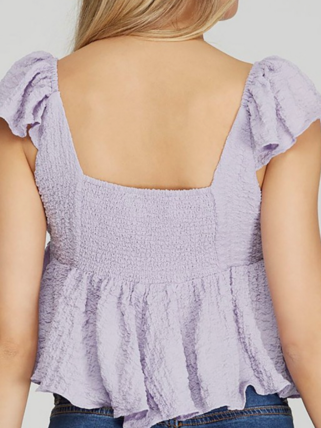 Lilac Peplum Crop Top