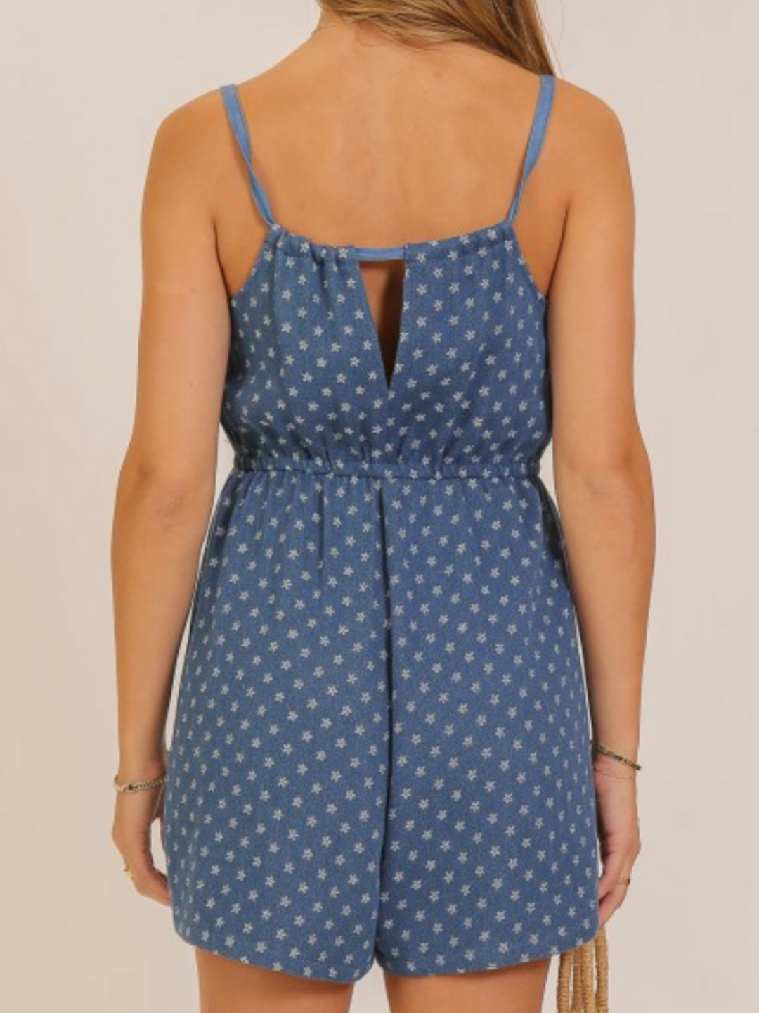 Floral Soft Denim Romper
