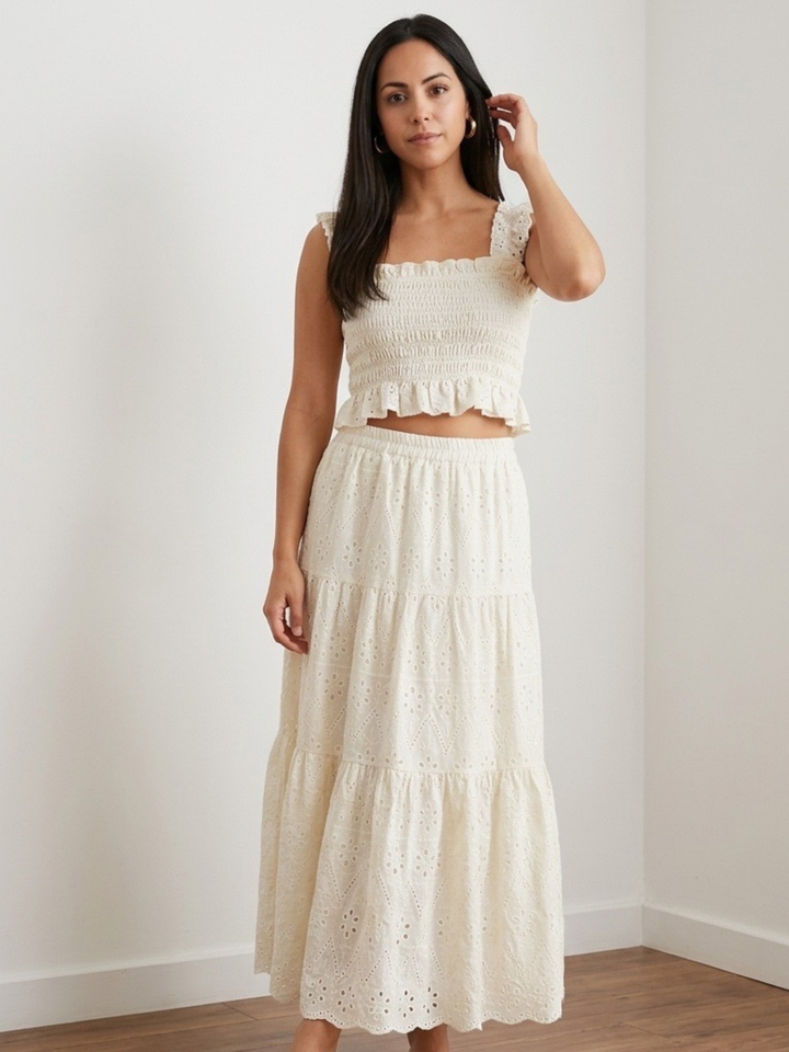 Eyelet Ivory Set