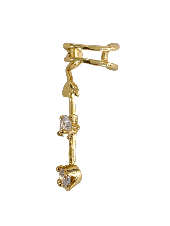 18K Gold Plated Crystal Ear Cuff